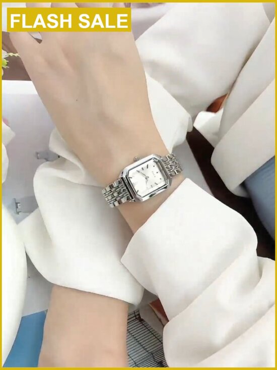 Quartz Steel Strap Square Wrist Watch Casual Simple Fashion main image 5